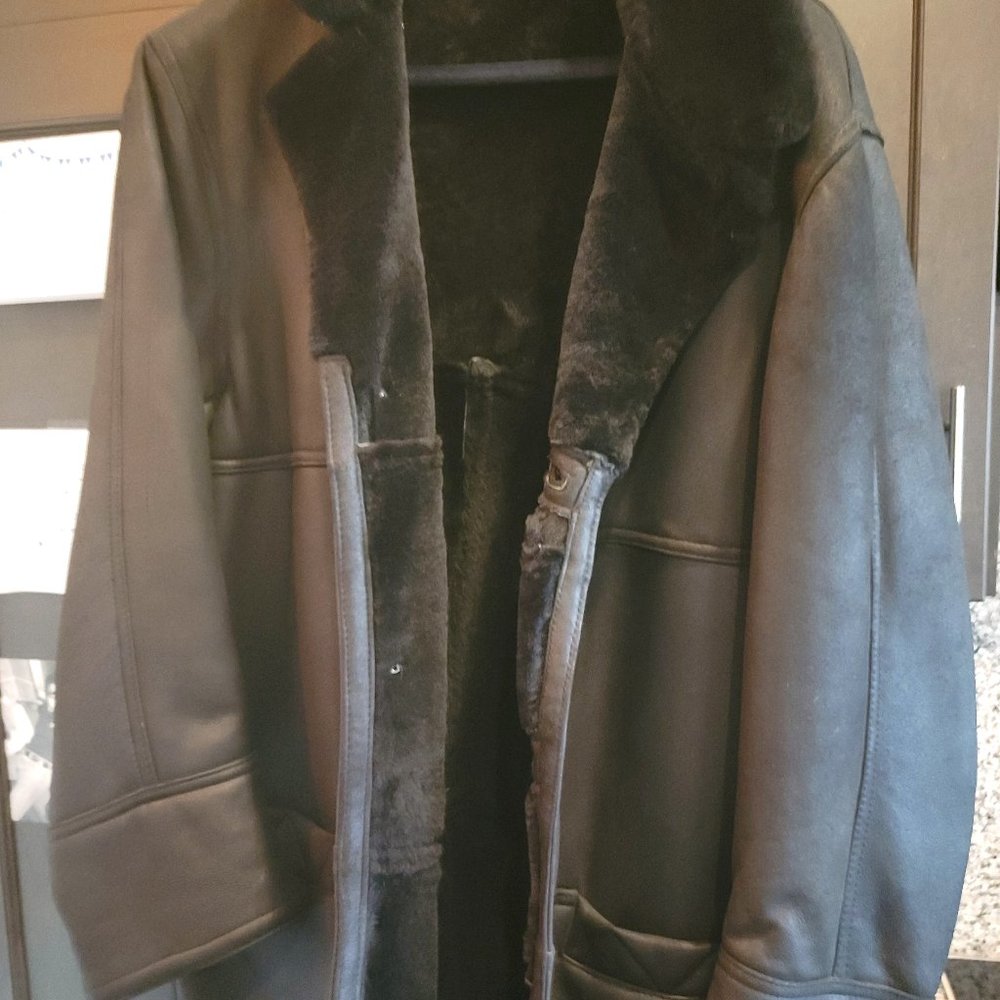 Mens Shearling Wool Coat